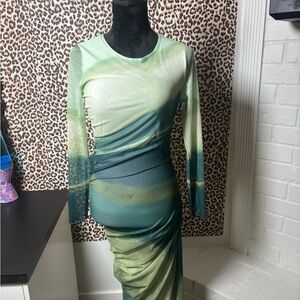 Elegant Green Ombre Dress